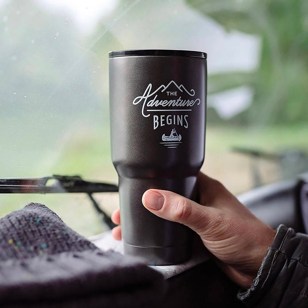 Retro Road Trip – Charcoal Travel Mug - Image 3