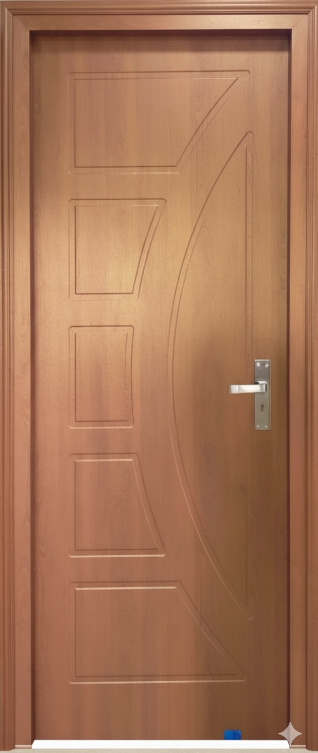 WALNUT SHADED WPC DOOR FRAME WITH DOOR